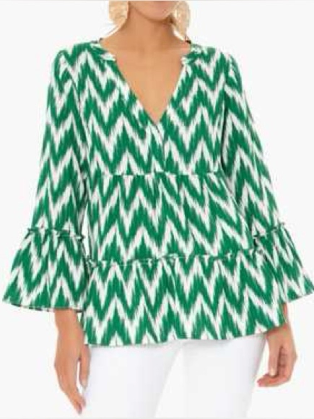 Tuckernuck Pomander Place Ikat Kenzo chevron ruffle top